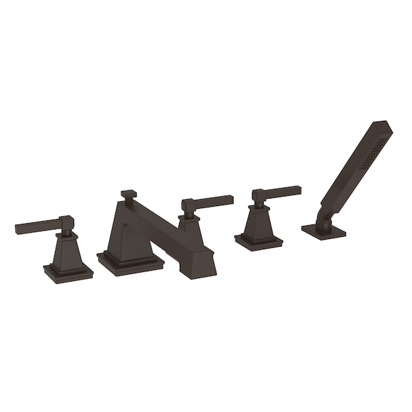 Newport Brass Tub Faucet with Hand Shower, 5, Deck, Oil Rubbed Bronze 3-3147-10B - main